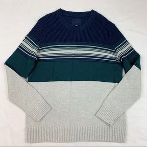 American Eagle striped crew neck pullover sweater
